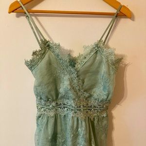 NWOT Lace Romper Light Green Short Jumpsuit